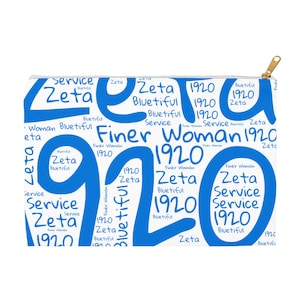 1920 Finer Things Accessory Pouches, Graffiti  Blue And White Make-Up Bag Inspired By Zeta Phi Beta