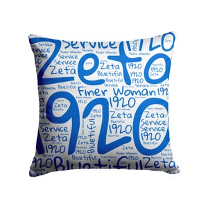 Blue and White, Bluetiful 1920 Zeta pillow, Pillow case inspired by Zeta Phi Beta