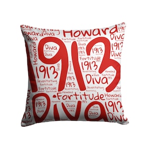 Crimson and Cream, Devastating Diva 1913 Pillow, Pillow case inspired by Delta Sigma Theta