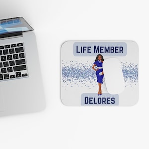 Life Member Blue and White 1920 Mousepad, Mouse pad inspired by Zeta Phi Beta Sorority