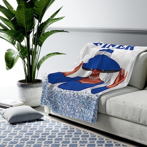 Finer 1920 Velveteen Plush Blanket inspired by Zeta Phi Beta Sorority, Personalized Zeta Blanket