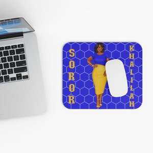 Personalized Classy Soror Blue and Gold 1922  Mousepad, Mouse pad inspired by Sigma Gamma Rho Sorority