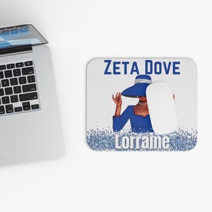 Zeta Dove Blue and White 1920 Fashionable Mousepad, Mouse pad inspired by Zeta Phi Beta Sorority