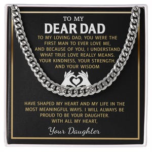 Papa kubanische Kette Halskette Geschenk, Vatertagsketten - Geschenke für Papa, Vater und Sohn Halskette, Geschenke mit Nachrichtenkarte und Geschenkbox