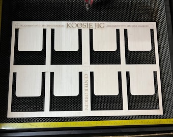 Leatherette Koosie Jig for Laser engraving - Digital File