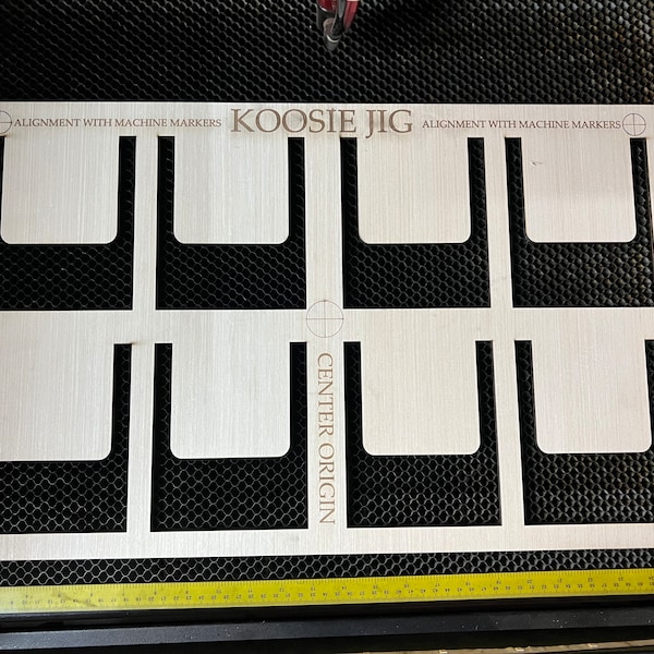 Leatherette Koosie Jig for Laser engraving - Digital File