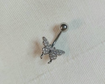 Piercing nombril papillon en acier chirurgical 316L 14G, piercing au nombril, piercing au nombril