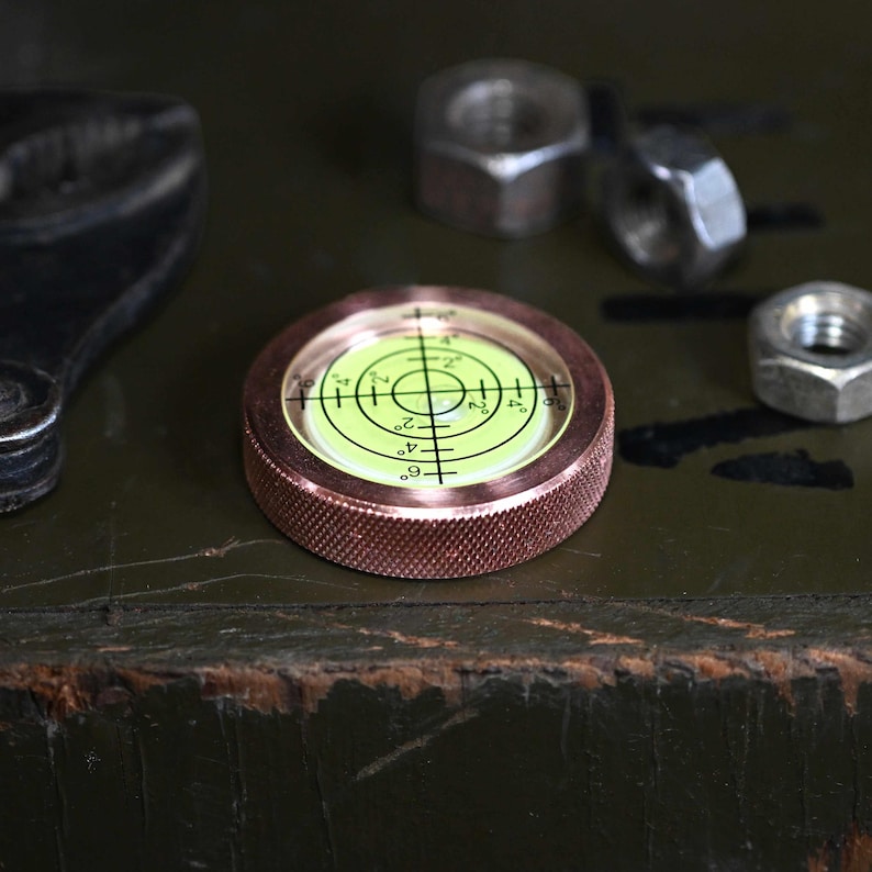 Copper EDC Spirit Level - Pocket Leveling Tool, Personalized image 2