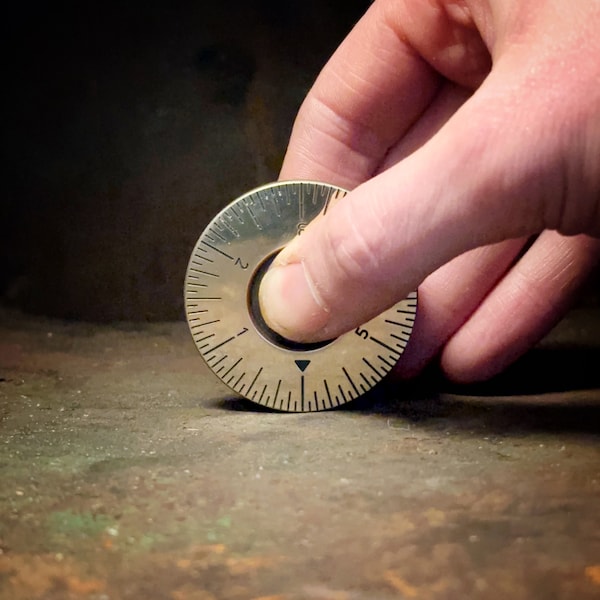 The "Crichton Coin" IMPERIAL Every Day Carry Brass Coin- Personalize - EDC coin measuring tool - pocket carry tool