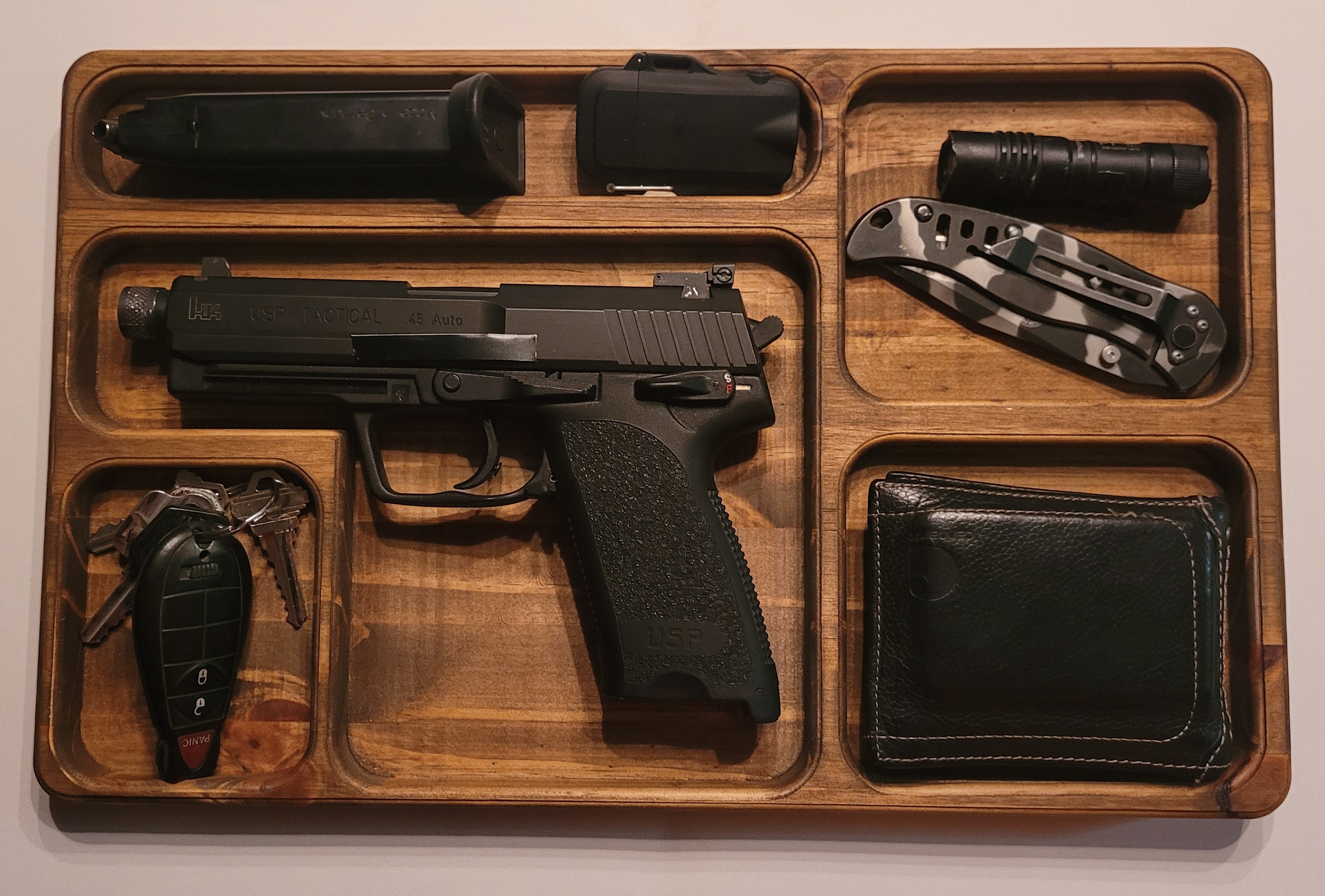 EDC Valet Tray, Pistol Dump Tray, Nightstand Tray, Dresser Organizer