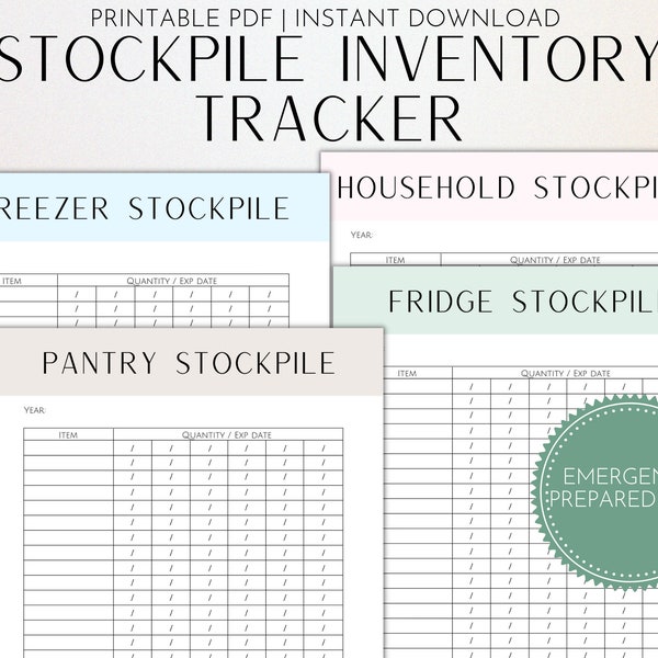 Stockpile tracker | Pantry Inventory | Household Inventory | Emergency preparedness | Food Stockpile | Freezer Inventory