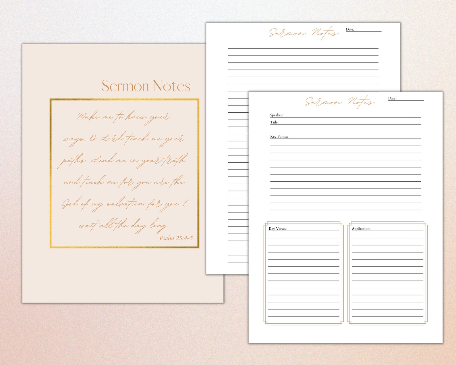 Faith Journal Faith Binder Printable Bible Study Sheets Sermon Notes ...