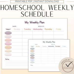 Homeschool Weekly Schedule | Weekly Class Plan