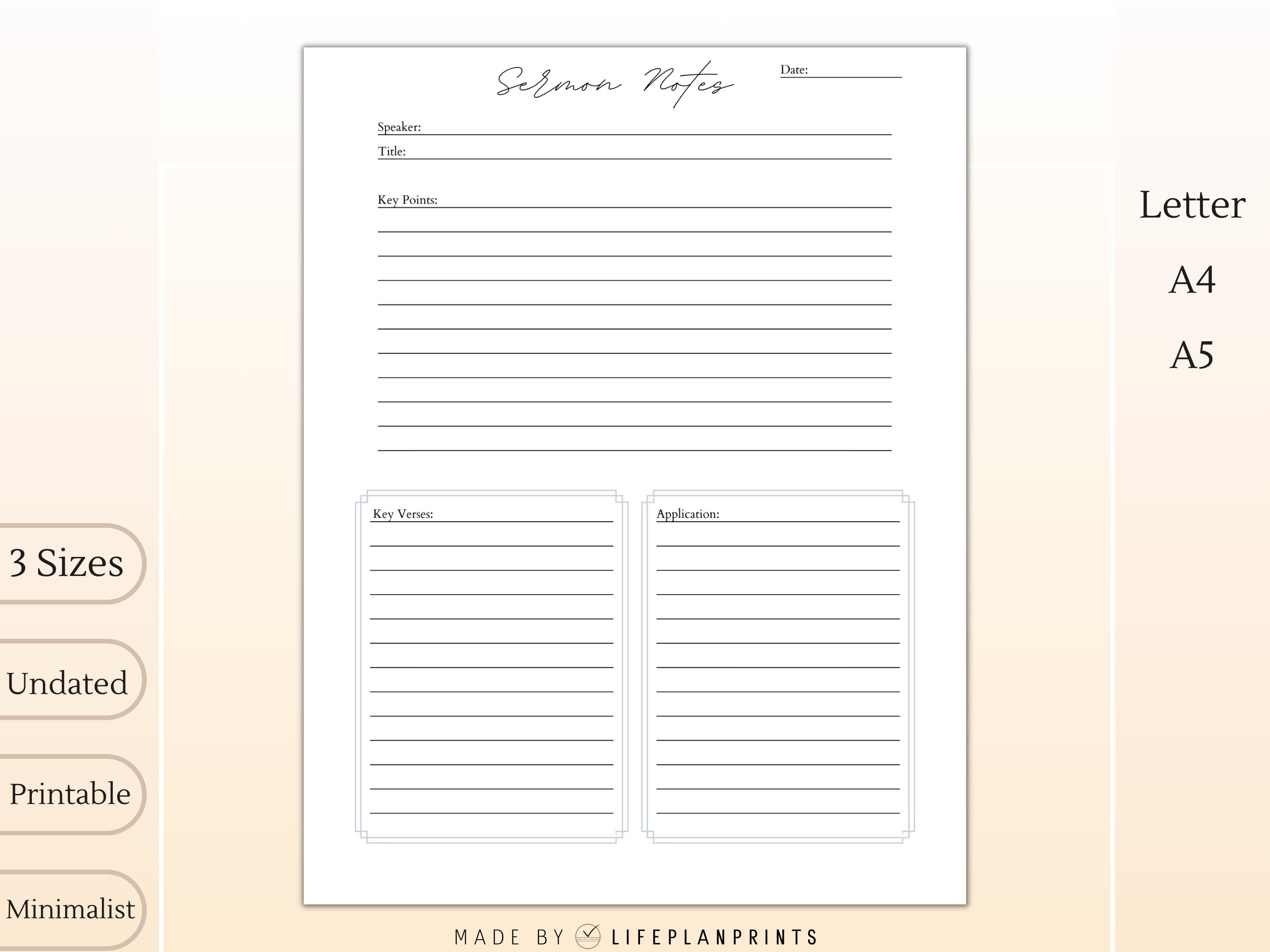 Faith Journal | Printable Bible Study Sheets | Sermon Notes | Prayer ...