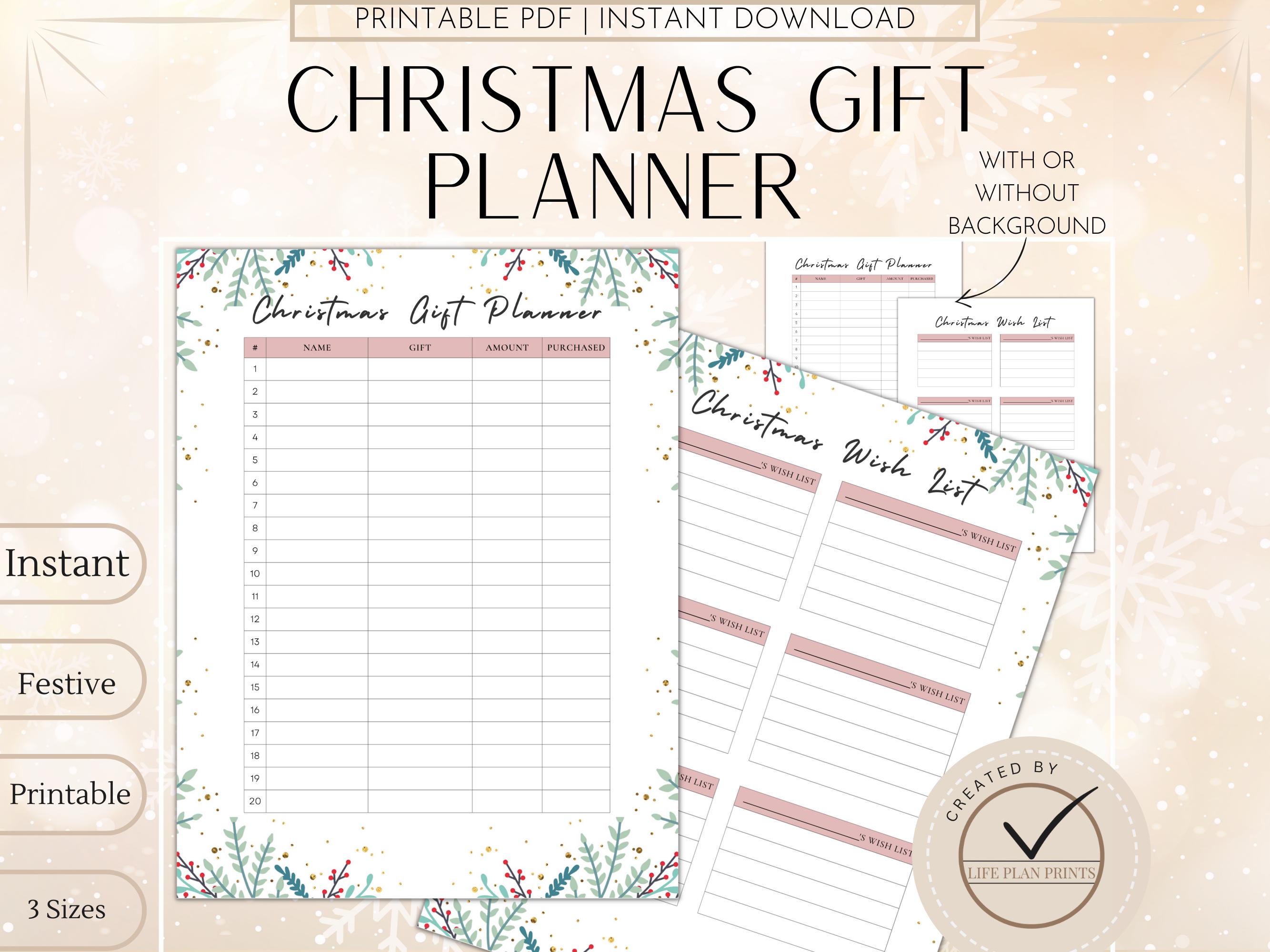 Printable Christmas Gift Planner | Christmas Wish List | Holiday ...