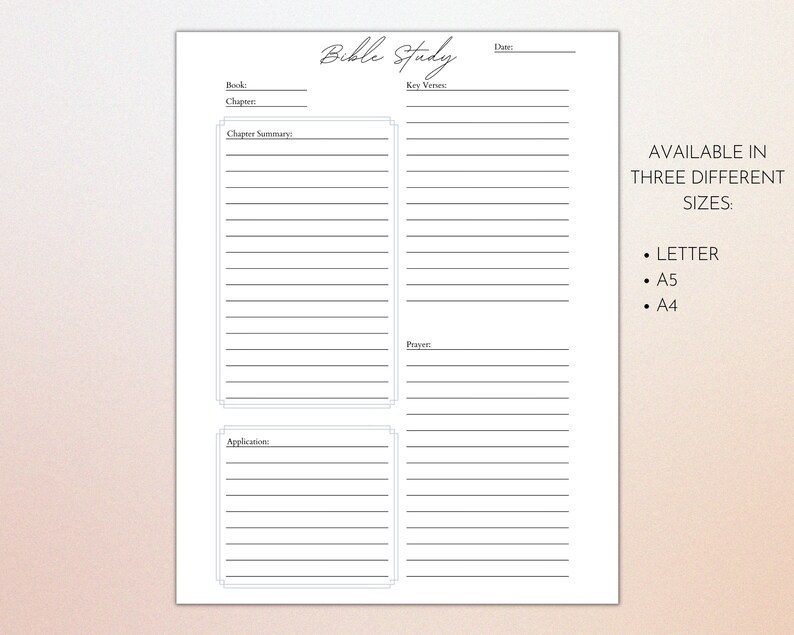 Faith Journal Printable Bible Study Sheets Sermon Notes - Etsy