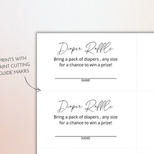 Printable Diaper Raffle Tickets Baby Shower Games Minimalist Baby
