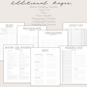 Wedding Planner Printable Wedding Planner Minimalist | Etsy