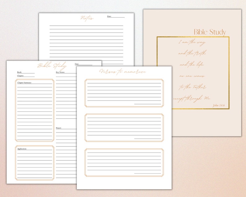 Faith Journal Faith Binder Printable Bible Study Sheets Sermon Notes ...