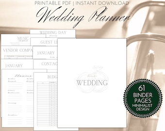 Wedding Planner Printable - Etsy