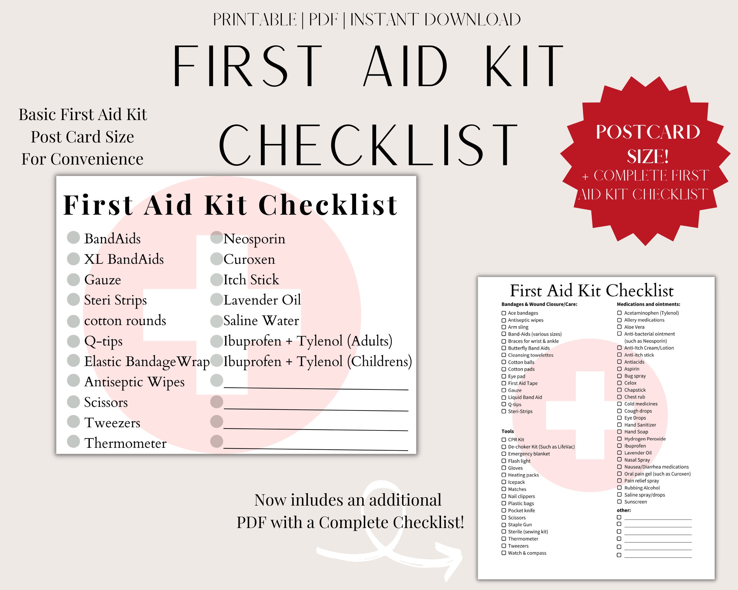 printable-first-aid-kit-checklist-postcard-size-complete-etsy