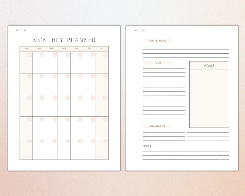 Undated Planner Daily Weekly Monthly Yearly Planner - Etsy