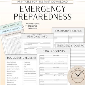 Printable Emergency Preparedness Binder | Emergency preparedness | Emergency Folder | In case of Disaster | Disaster Plan | Emergency Plan