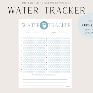 Water Intake Tracker Water Tracker Printable Daily Water Tracker Water ...