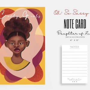 Cartolina di ragazza nera~Oh So Sassy 01~Arte afroamericana~Magia di ragazza nera~Capelli afro~Cancelleria~Bellezza nera~Arte afro~Biglietto di auguri~Arte della melanina
