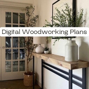 Herringbone Entryway/Sofa Table Digital Woodworking Plans