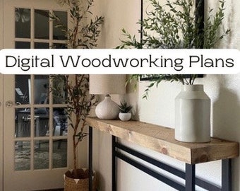 Planos digitales de carpintería para entrada/mesa de sofá en espiga