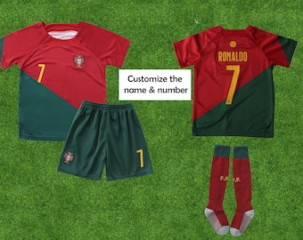 Jugend-Fußballfan Ronaldo Trikot Portugal Nr. 7 Sporttrikot, Portugal 2022 Cristiano Ronaldo # 7 Kindertrikot, Portugal-Jugend Ronaldo-Uniform