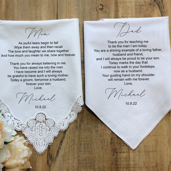 Custom Handkerchief,Father of the Bride,Wedding Handkerchief,Wedding gift For Dad -Of all the walks gift,Wedding Hankerchief ,Thank You Gift