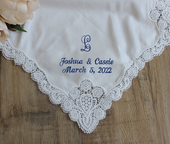 Personalized Wedding Handkerchief lace Handkerchief lace Hankie
