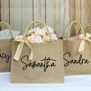 Personalized Bridesmaid Tote Bags With Scarf, Maid of Honor Tote Bag ...