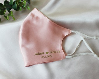 Luxury Bride face mask with nose wire washable, Mr and Mrs face masks, Bride and Groom masks, Wedding face masks, Brides, Bride Gift