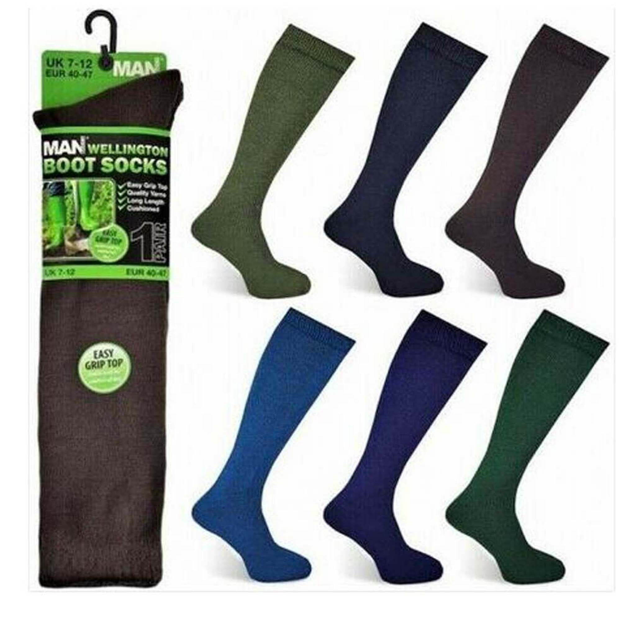 New Mens 2 Pairs Mens Wellington Boot Socks UK 712 Man Basic Etsy UK