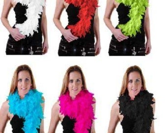 Womens Ladies Feather Boa Hen Party Burlesque Fancy Dress Halloween Costume Accessory Gils Party