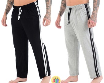 New Men's Lounge Pants Pyjamas Pack of 1 Grey Navy Black Thin Jersey Size UK S M L XL XXL