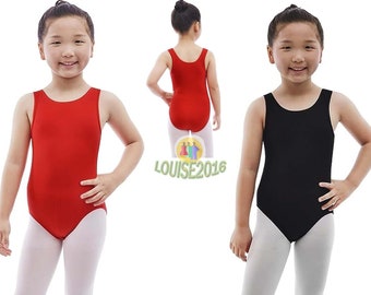 New Kids Girl's Sleeveless Cotton Leotard Dance Pe Ballet Gymnastic Bodysuit Top Age 3-13