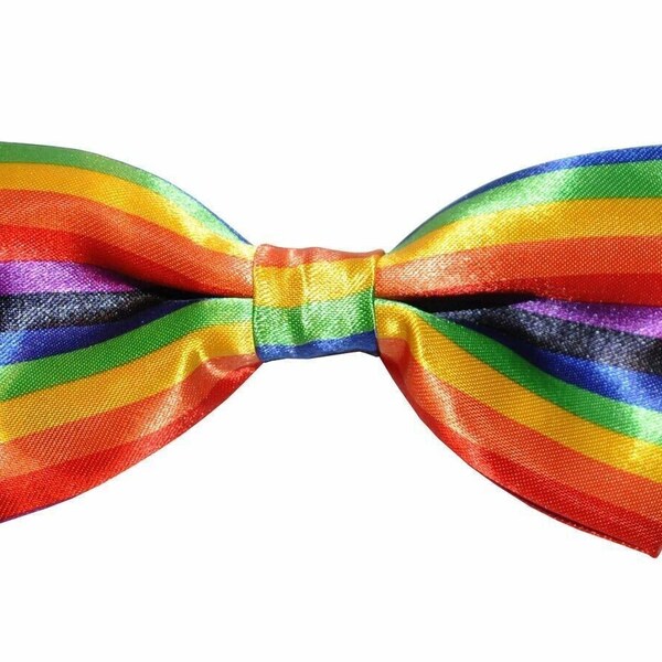 Rainbow Bow Tie Coloured Gay Pride Unisex Clothing Party Fancy Dress Accessories