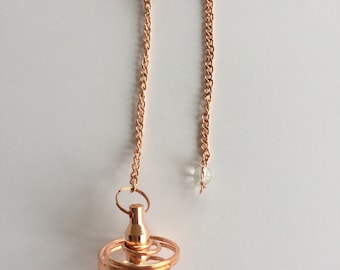 Brass Copper Spring Pendulum with Chakra Chain with free pendulum board