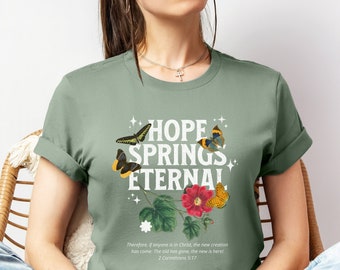 Christian Shirt Floral Faith T-Shirt Butterfly Bible Verse Shirts Spring Jesus TShirt Wildflower Inspirational T Shirts For Women Flower Tee