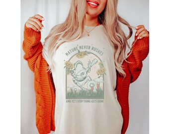 Cottagecore Frog Shirt Forestcore Mushroom Shirt Retro Frog TShirt Vintage Nature Tee Fairycore Toad Shirt Boho Vintage 90s Goblincore Shirt
