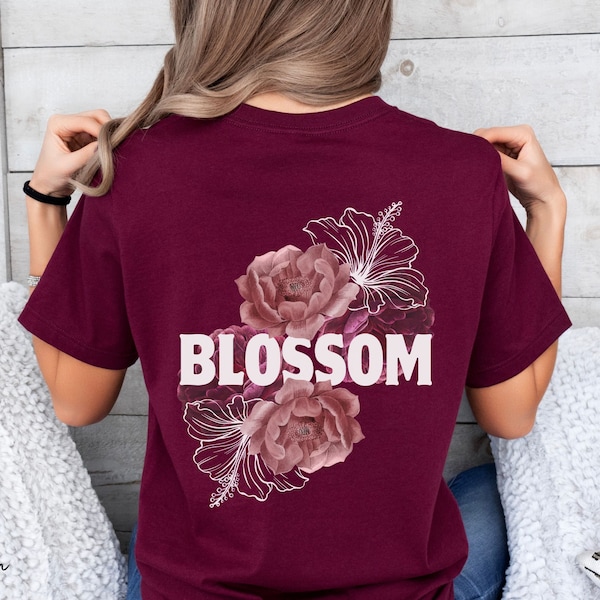 Blossom Shirt, Pastel Floral Nature Tee, Boho Garden Lover T-Shirt, Boho Botanical Plant Tee, Flower Print Apparel Gift, Faith Based Apparel