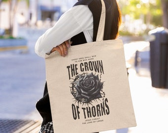 Christian Tote Bag Grunge Vintage Canvas Tote Faith Based Streetwear Goth Jesus Bible Verse Book Bag Christian Merch Totebag Gift For Her