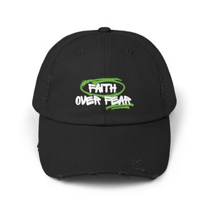 Christian Hat Faith Over Fear Hat Christian Streetwear Edgy Distressed Dad Hat Christian Merch Baseball Caps Mens Hats Jesus Gifts For Him