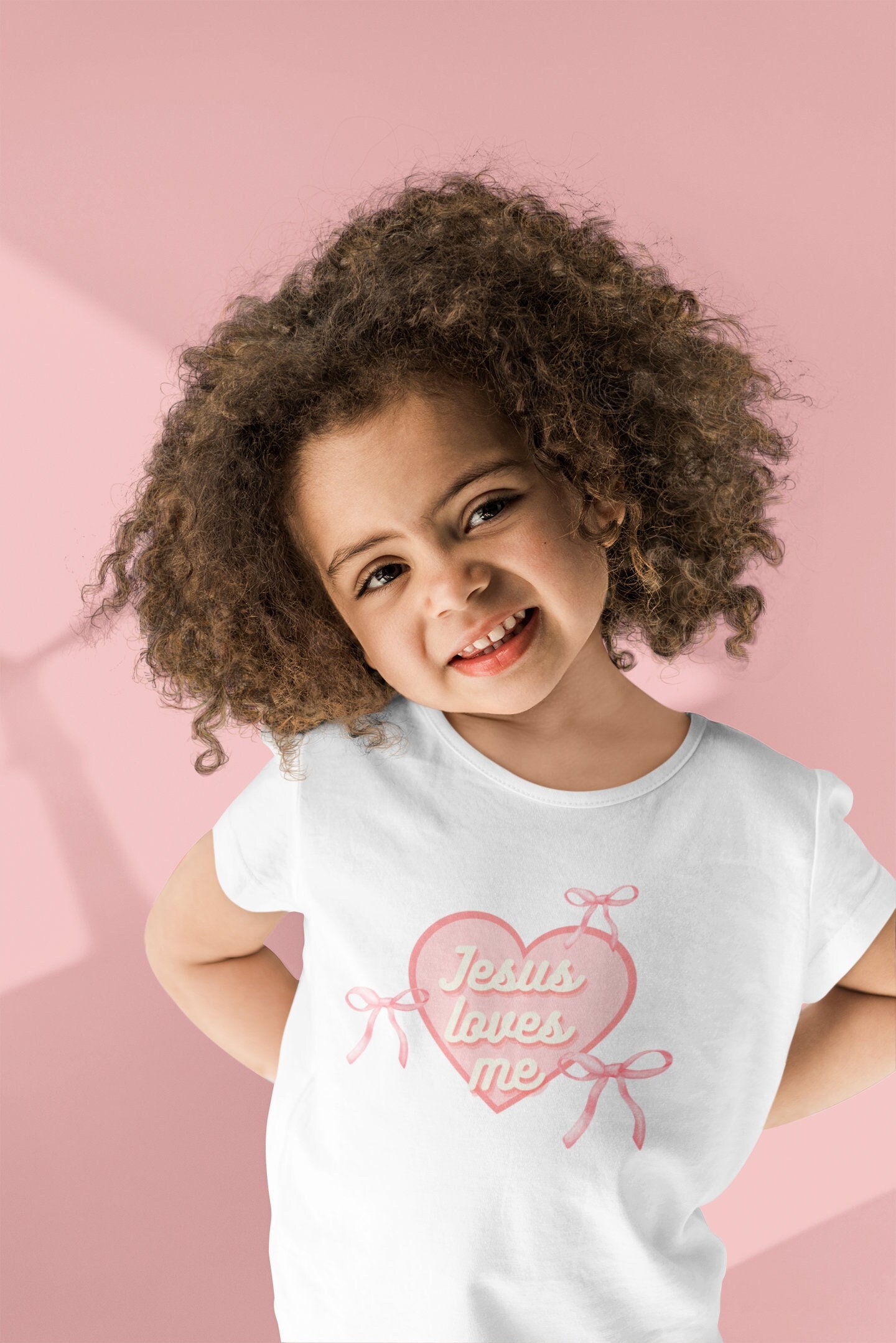 Jesus Loves Me Kids Shirt Christian TShirt Toddler Church Dedication Gift Daughter Coquette Bow Toddler Birthday Girl Gift For Goddaughter
