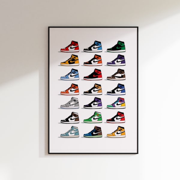 Sneaker poster, Sneaker prints, Air jordan poster, Air jordan prints, Air jordan decor, Jordan poster, Jordan wall art, Jordan wall decor