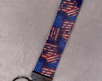 American Flag Key Wristlet